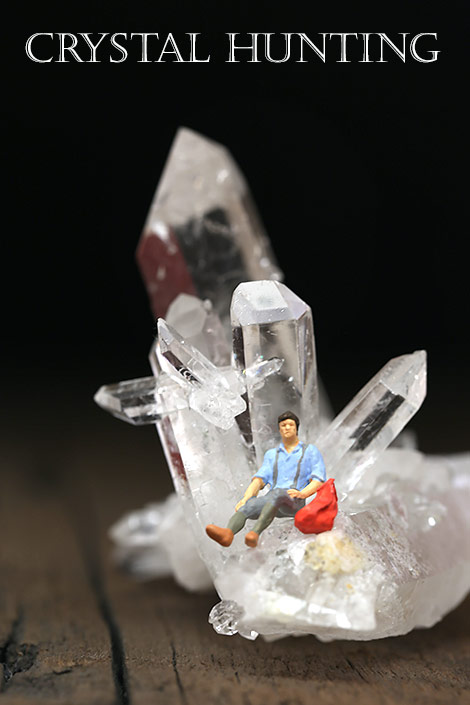 【ブラジル産】トマスゴンサガ水晶・クラスター原石（プライザー人形付）AAA品質