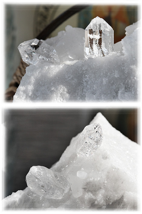 天然石：イタリア水晶】ダイヤモンド・クリスタル（水晶）・母岩付き
